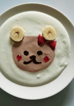 ヨーグルトアート☆可愛いくまちゃん-レシピのメイン写真