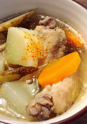 塩だけで♪手羽中と根菜の食べるスープ-レシピのメイン写真