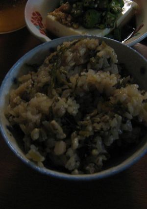からし菜のおこわ-レシピのメイン写真