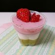 ひな祭り♪果物と牛乳の菱餅風寒天ゼリー