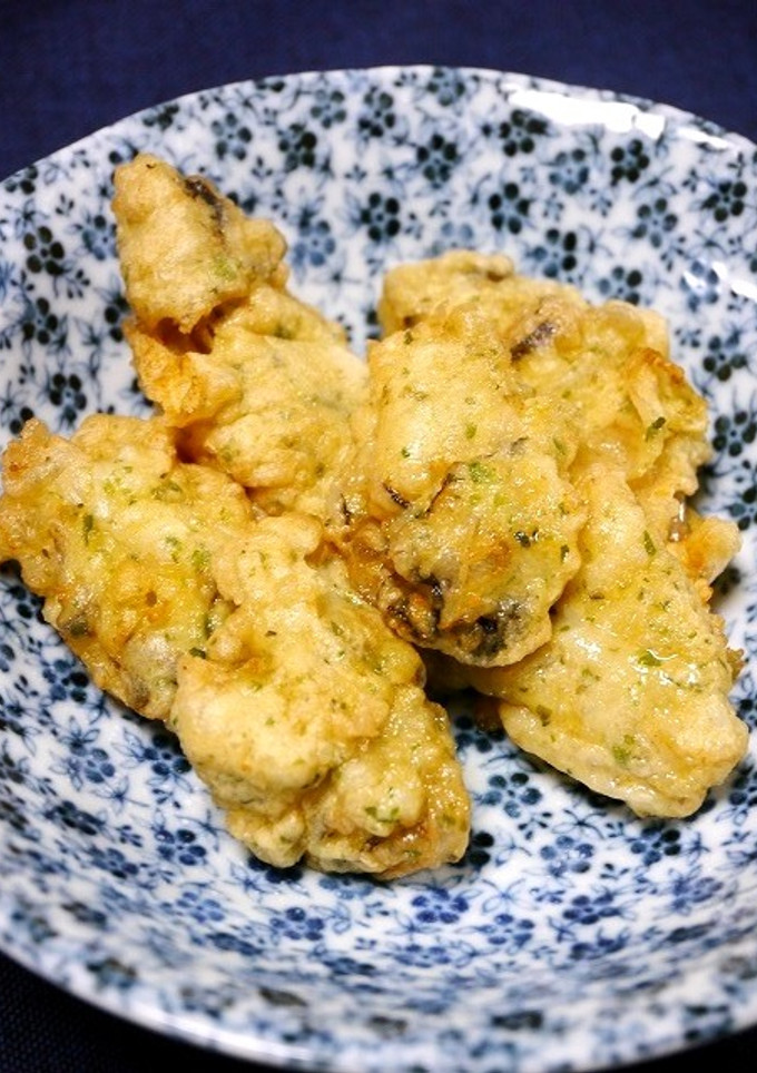 ほんだしで！ぷるぷる牡蠣の青のり天ぷら-レシピのメイン写真