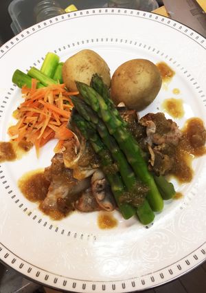 豚肉のオニオンソース人参フラッペ添え-レシピのメイン写真