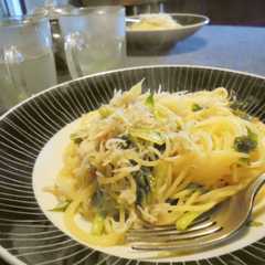 A picture of しらす梅のパスタ.