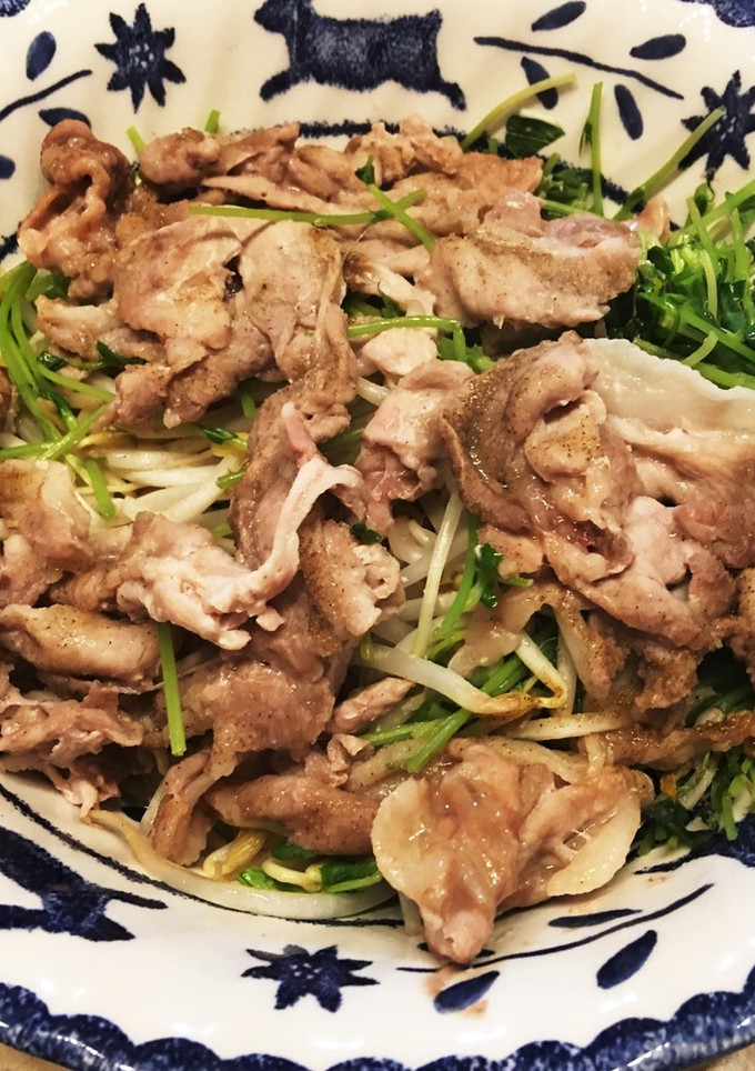 豆苗ともやしと豚肉のさっぱり温野菜-レシピのメイン写真