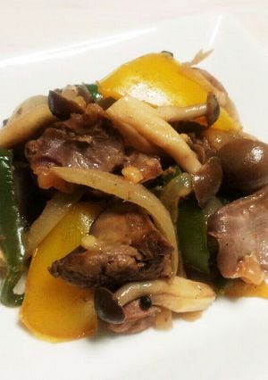 砂肝＆鶏レバーのマリネ風炒め煮(冷凍可)-レシピのメイン写真