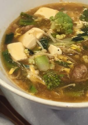 中華三昧で野菜たっぷりサンラータン-レシピのメイン写真