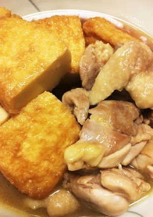 鶏肉と厚揚げを煮たやつ♡-レシピのメイン写真