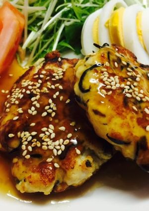 鶏胸肉と豆腐のヘルシーハンバーグ-レシピのメイン写真