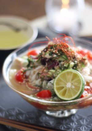 ダイエットに 糖質0麺のぶっかけ麺-レシピのメイン写真