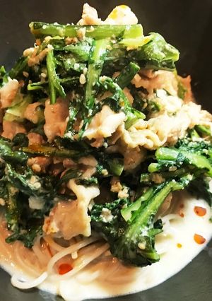 春菊の胡麻豆乳そば-レシピのメイン写真