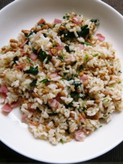 青菜とベーコンの納豆チャーハン-レシピのメイン写真