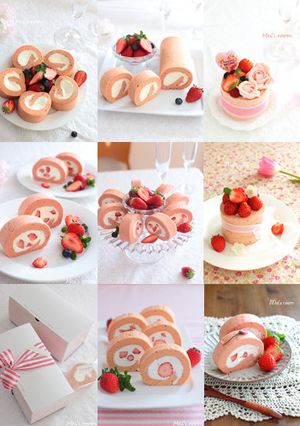 ひな祭りにも＾＾苺のシフォンロールケーキ-レシピのメイン写真