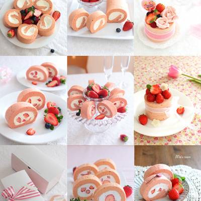 いちごのシフォンロール【Strawberry chiffon roll】 #sakiplus