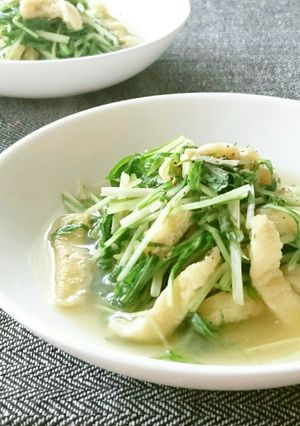 コンソメで！水菜の洋風煮びたし-レシピのメイン写真