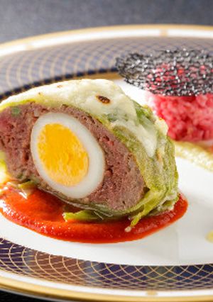 猪のスコッチエッグキャベツ巻きチーズ焼き-レシピのメイン写真