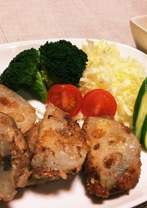 スマチとミンチのレンコン挟み焼き-レシピのメイン写真