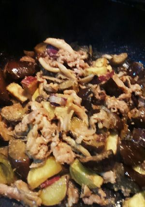なすと豚肉の味噌炒め(酒粕入り)♪-レシピのメイン写真