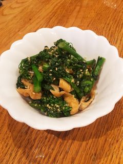 菜の花と油揚げの味噌ごま炒め-レシピのメイン写真