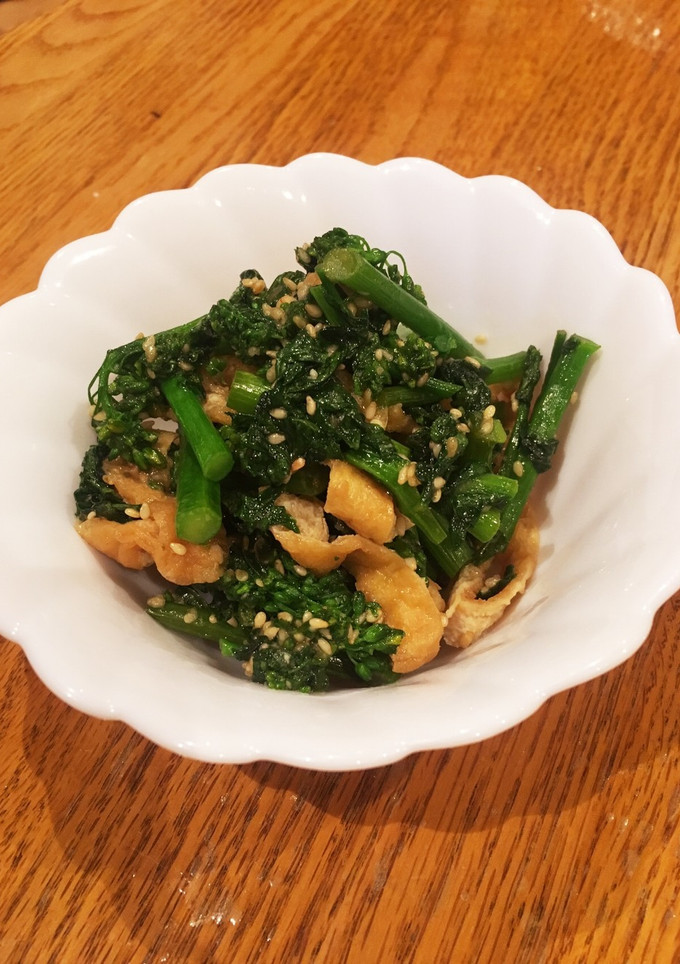 菜の花と油揚げの味噌ごま炒め-レシピのメイン写真