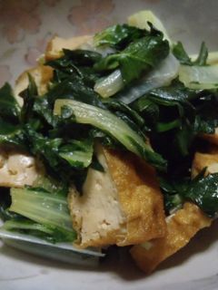 広茎京菜と厚揚げの炒め煮-レシピのメイン写真