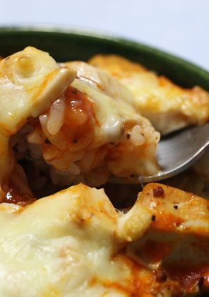 チーズとトマトで焼き麻婆どんぶり-レシピのメイン写真