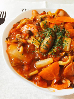 白菜ウィンナー色々野菜のトマト煮込み-レシピのメイン写真