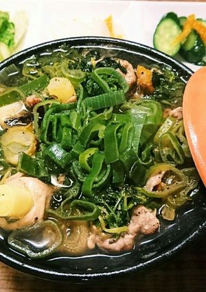 ネギたっぷりゆず塩豆苗肉巻き鍋-レシピのメイン写真