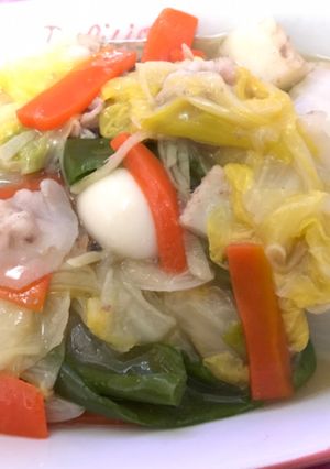 ぽかぽか温まる生姜入り野菜の中華あんかけ-レシピのメイン写真