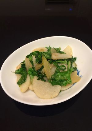 長芋とセロリの葉の炒め物-レシピのメイン写真