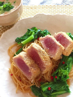 まぐろと菜の花のパスタ-レシピのメイン写真