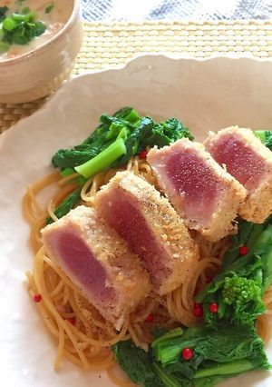 まぐろと菜の花のパスタ-レシピのメイン写真