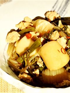 山菜と里芋*鶏ひき肉の煮物-レシピのメイン写真