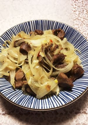 簡単やわらか 砂肝玉ねぎのペペロンチーノ-レシピのメイン写真