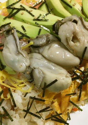 ひな祭りにも！彩鮮やか　牡蠣ちらし寿司　-レシピのメイン写真