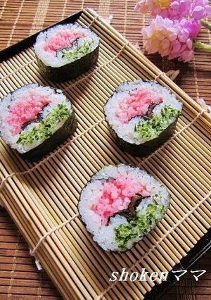 お花見やお祝いに♪桜の（木）飾り巻き寿司-レシピのメイン写真