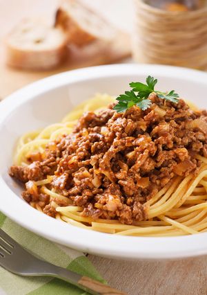 野菜ジュースで！簡単ミートソースパスタ-レシピのメイン写真