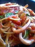 イカわたトマトソースパスタ
