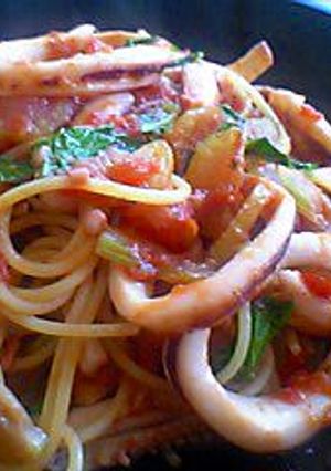 イカわたトマトソースパスタ-レシピのメイン写真