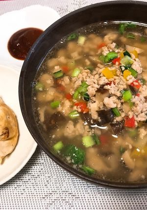 餃子の王将ラーメン塩味で彩り野菜あんかけ-レシピのメイン写真