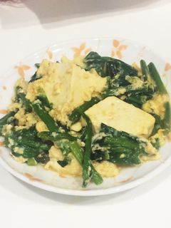 簡単節約☆豆腐とほうれん草の卵とじ-レシピのメイン写真
