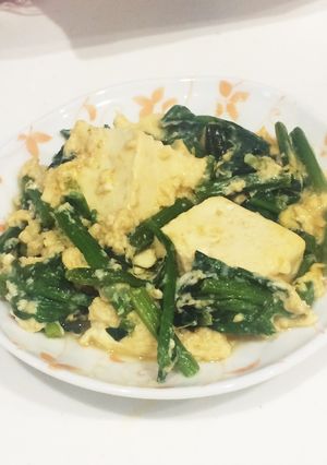 簡単節約☆豆腐とほうれん草の卵とじ-レシピのメイン写真