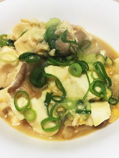 5分で一品!豚バラと豆腐の卵とじ-レシピのメイン写真