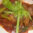 セロリとステーキ肉の韓国風ソース炒め