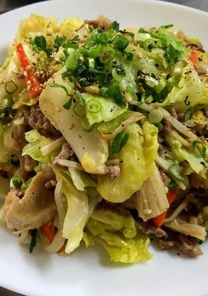 ひき肉と野菜の味噌バタ—炒め♪-レシピのメイン写真