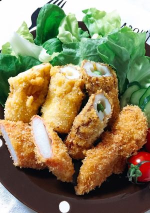 簡単！竹輪アスパラチーズ、カニカマフライ-レシピのメイン写真