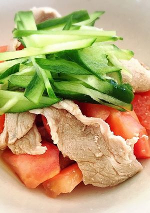 豚肉、トマトときゅうりのヘルシーポン酢☆-レシピのメイン写真