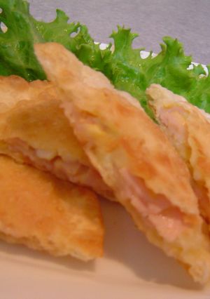 餃子の皮で☆ハムマヨ玉挟み焼き♪-レシピのメイン写真
