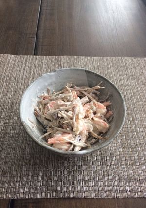 ゴボウとエビのホットサラダ♪-レシピのメイン写真