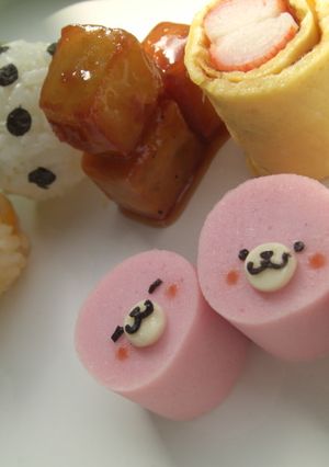 ソーセージでさくらゴマ　キャラ弁のおかず-レシピのメイン写真