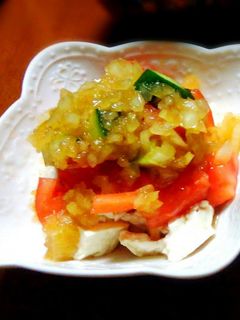 ポン酢ドレがけ豆腐とトマトの和風サラダ-レシピのメイン写真